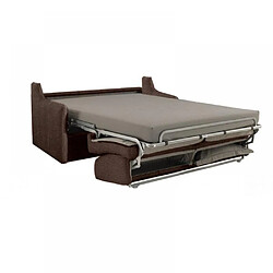 Inside 75 Canapé lit 2-3 places LUNA convertible EXPRESS 120cm microfibre marron matelas 16 cm pas cher