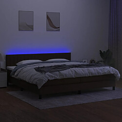 Avis vidaXL Sommier à lattes de lit matelas et LED Marron foncé 200x200 cm