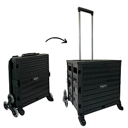 Avis Secury-T Chariot de courses 8 roues - Pliable - Plastique - Avec Couvercle - Noir - 70Kg