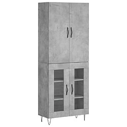 Maison Chic Buffet,Meuble de Rangement,commode pour salon,Cuisine Gris béton 69,5x34x180 cm Bois d'ingénierie -MN72727