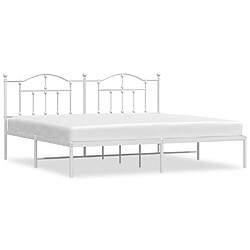 Maison Chic Lit adulte - Cadre de lit métal avec tête de lit,Structure du lit Contemporain pour chambre blanc 200x200 cm -MN20042