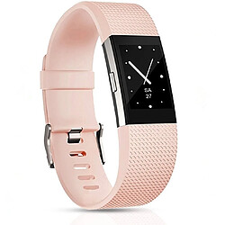 Wewoo Bracelet pour montre connectée Dragonne sport ajustable carrée FITBIT Charge 2taille S10,5x8,5cm rose pâle 