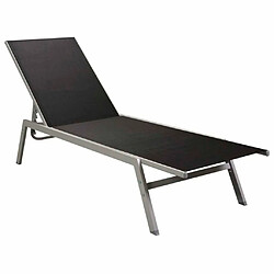 Maison Chic Chaise longue - Transat - Bain de Soleil Acier et textilène Noir