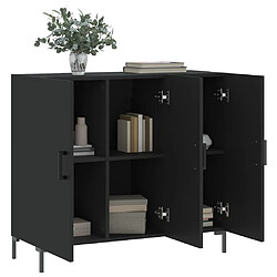 Avis vidaXL Buffet noir 90x34x80 cm bois d'ingénierie