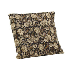 Aubry Gaspard Coussin à fleurs marron. Coussin à fleurs marron