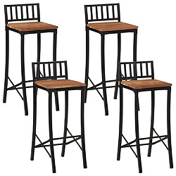 vidaXL Chaises de bar lot de 4 bois d'acacia massif 