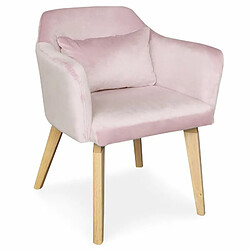 Paris Prix Lot de 2 Fauteuils Velours Scanda 70cm Rose