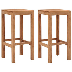 vidaXL Tabourets de bar lot de 2 bois de teck massif 