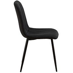 Avis Decoshop26 Chaise de salle à manger x1 coutures décoratives verticales assise en tissu noir pieds en métal noir 10_0002209