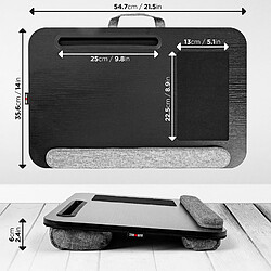 Duronic DML433 Plateau pour Ordinateur Portable avec Coussins inclinés en polystyrène ergonomiques | Repose Poignets en Mousse | Support pour Tablette | Tapis de Souris | Table à Poser sur Les Genoux