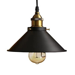 Stoex Vintage Lustre Suspension industrielle Lampe de Plafond 22cm Abat-Jour E27 Noir 