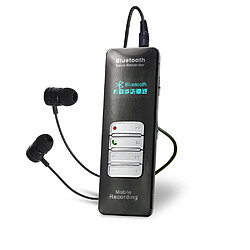 Universal Enregistreur audio MP3 de 4 Go avec Bluetooth Enregistrement d'appels téléphoniques Activation vocale Enregistrement mot de passe | Enregistreur numérique(Le noir)