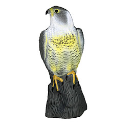 Chouette Sculptures Chouette de forêt Statues Figurine Faucon Hibou Décor Jardin Protège Jardin Effaroucher Chat Lapin Oiseau-17x17,5x41cm-Gris