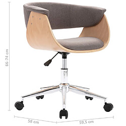 vidaXL Chaises pivotantes à manger lot de 2 taupe tissu pas cher