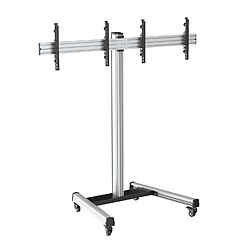 Kimex Support sur roulettes pour 2 écrans TV 43'' - 49'' - Hauteur 175cm