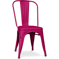 ICONIK INTERIOR Chaise de salle à manger Stylix design industriel en Métal mat - Nouvelle édition Fuchsia