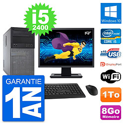 PC Tour Dell 790 MT Ecran 19" Intel i5-2400 RAM 8Go Disque 1To Windows 10 Wifi · Occasion 