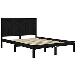 Avis vidaXL Cadre de lit sans matelas noir 140x190 cm bois de pin massif