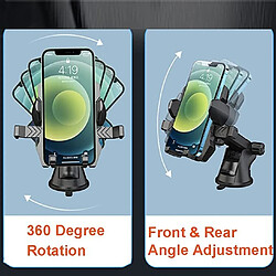 Avis Chrono Porte telephone voiture Tableau de bord universel Support rotatif rétractable iPhone et tous les téléphones intelligents de 4,7 à 7 pouces (noir)