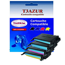 Lot de 4 Toners Laser compatibles pour Samsung CLX6220FX, CLX6250FX - T3AZUR Lot de 4 Toners Laser compatibles pour imprimante Samsung CLX6220FX, CLX6250FX - T3AZUR