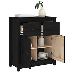 Avis vidaXL Buffet noir 70x35x80 cm bois massif de pin