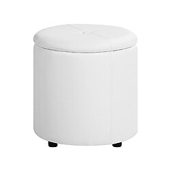 Beliani Pouf coffre en cuir PU blanc MARYLAND