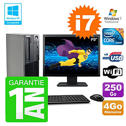 PC Lenovo M91p SFF Intel I7-2600 4Go Disque 250Go Graveur Wifi W7 Ecran 19" - Occasion