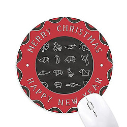 Universal Origa Animal Geometric Shape Mouse Pad Merry Mas Round Round Rubber