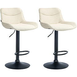 Non Lot de 2 tabourets de bar Vonore tissu noir