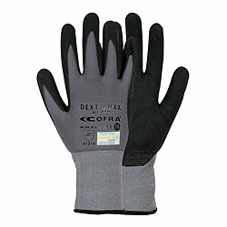 Gants de travail Cofra Dextermax Gris Nylon Nitrile 10