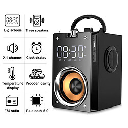 Universal Super Bass Bluetooth Haut-parleurs Portable Colonne portable, STEROWOORE STEREO 3D haute puissance Support Aux TF FM Radio | Haut-parleurs de plein air (Noir)