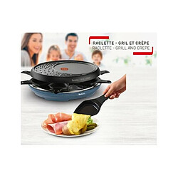 Appareil à raclette 8 personnes 1050w + grill + crêpière - re310401 - TEFAL