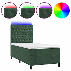 Sommier à lattes,Cadre à lattes de lit pour Adulte matelas et LED Vert foncé 100x200 cm -MN53073