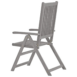 Acheter vidaXL Chaises inclinables de jardin lot de 2 Gris Bois solide acacia