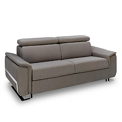 Inside 75 Canapé convertible express REAUMUR 120cm sommier lattes matelas 16cm tweed gris