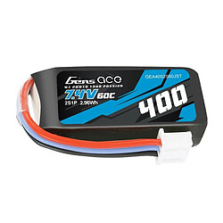 Batterie Accu Gens Ace 400mAh 7.4V 60C 2S1P Prise JST