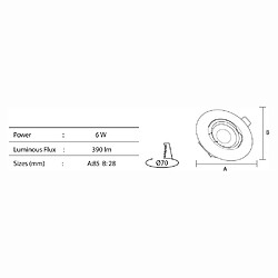 HOROZ ELECTRIC Kit 3 spots blanc à encastrer orientable GU10 6W dimmable