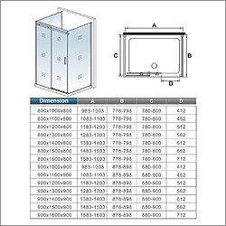 Aica Sanitaire Cabine de douche 130x80x80cm en verre securit anticalcaire 8mm pas cher