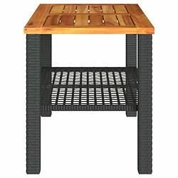 Maison Chic Table de jardin | Table d'extérieur noir 70x38x42 cm résine tressée et bois acacia -GKD51771 pas cher