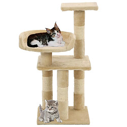 Arbre à chat avec griffoirs,niche pour chat en sisal 65 cm Beige -MN26890