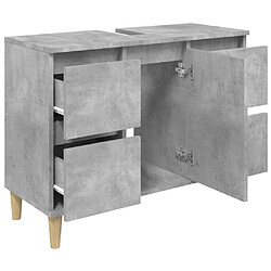 vidaXL Meuble d'évier gris béton 80x33x60 cm bois d'ingénierie pas cher