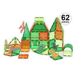 TechKidz Jeu de construction magnétique de 62 pcs - Modèle Jurassic Vert