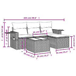 Avis vidaXL Salon de jardin avec coussins 4 pcs beige résine tressée