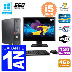 PC Fujitsu Esprimo E720 E85+ DT Ecran 22'' i5-4570 RAM 4Go 120 Go SSD Wifi W7 · Occasion 