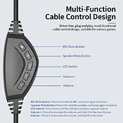 Avis Universal Écouteurs de jeux filaires noirs Microphone HD Écouteurs de musique 7.1 canaux Connecteur USB Lampe LED Écouteur |