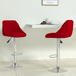 vidaXL Tabourets de bar lot de 2 rouge bordeaux velours 