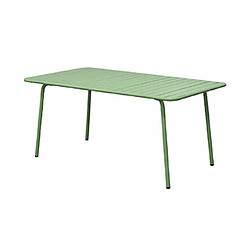 Mes Table de jardin 160x90x73cm en métal vert - BACA