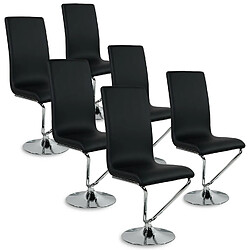 NC Lot de 6 chaises design Colami Noir 