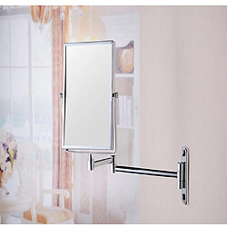 Universal Montage mural salle de bains miroir pliant espace aluminium miroir rétractable double face 3x loupe miroir de rasage | miroir de bain