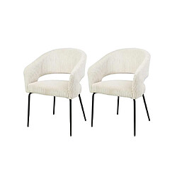 Lisa Design Miranda - lot de 2 chaises - beige - en velours côtelé